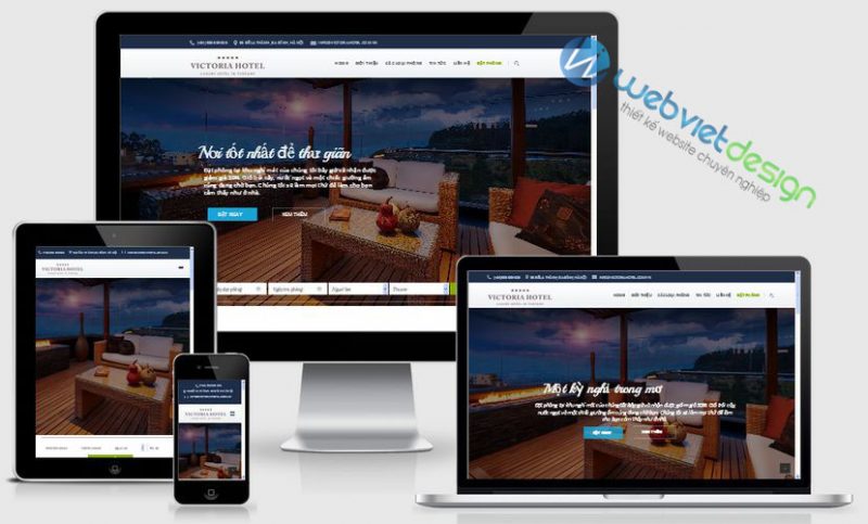 Mẫu website khách sạn đẹp sang trọng victoria hotel
